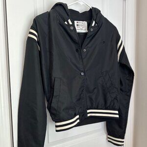Champion Cropped Bomber Jacket with Hood- Womens size Small S